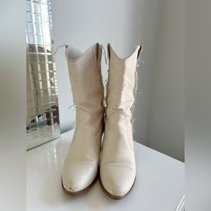 Altar'd State Cream Heeled Boots
